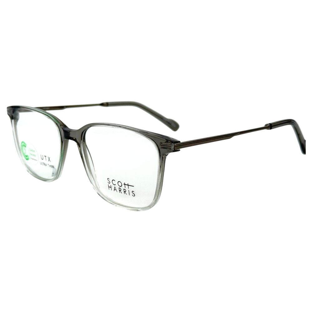 Scott Harris SHX014 Mens Plastic Eyeglass Frame 3 Smoke Fade Graphite 55-18
